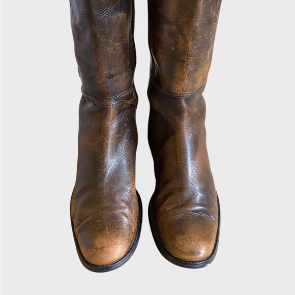 Valerie Stevens Randolph Brown Fume Leather Tall Boots Sz 6.5 Equestrian Riding - Picture 6 of 14